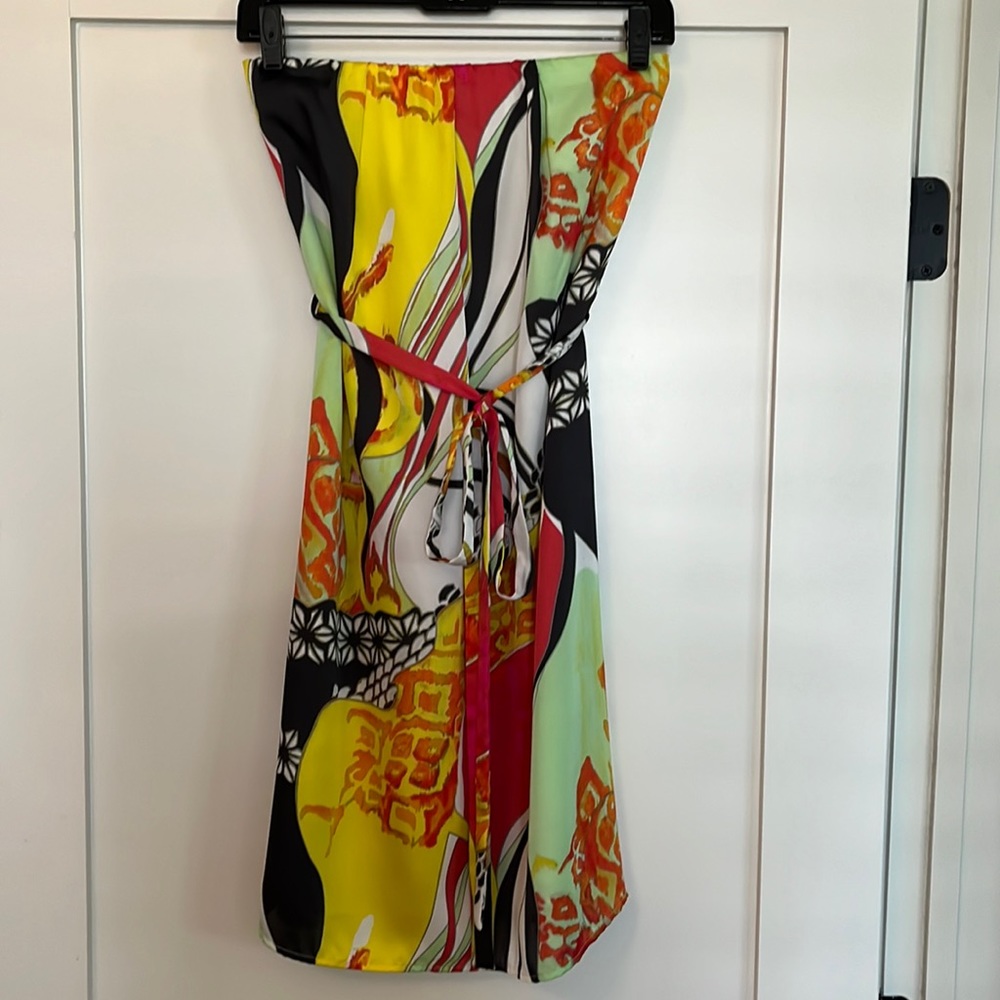 Strapless watercolor dress